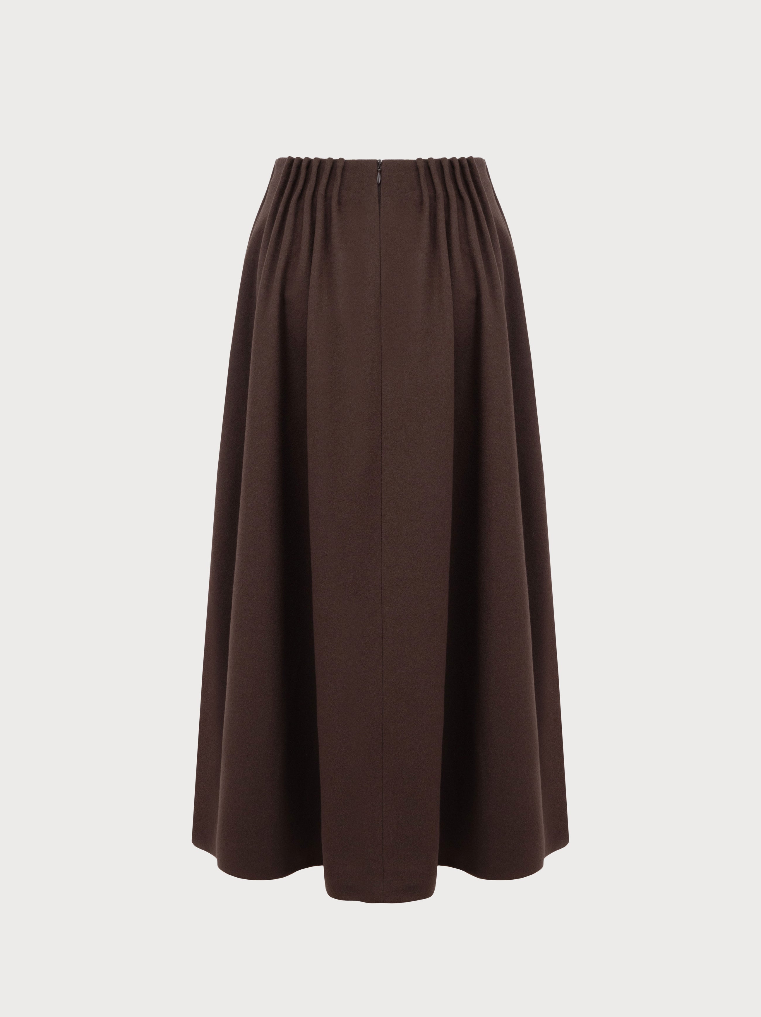 Vivien Skirt in Brown Virgin Wool