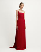 Wanda Dress in Red Crepe