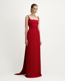 Wanda Dress in Red Crepe