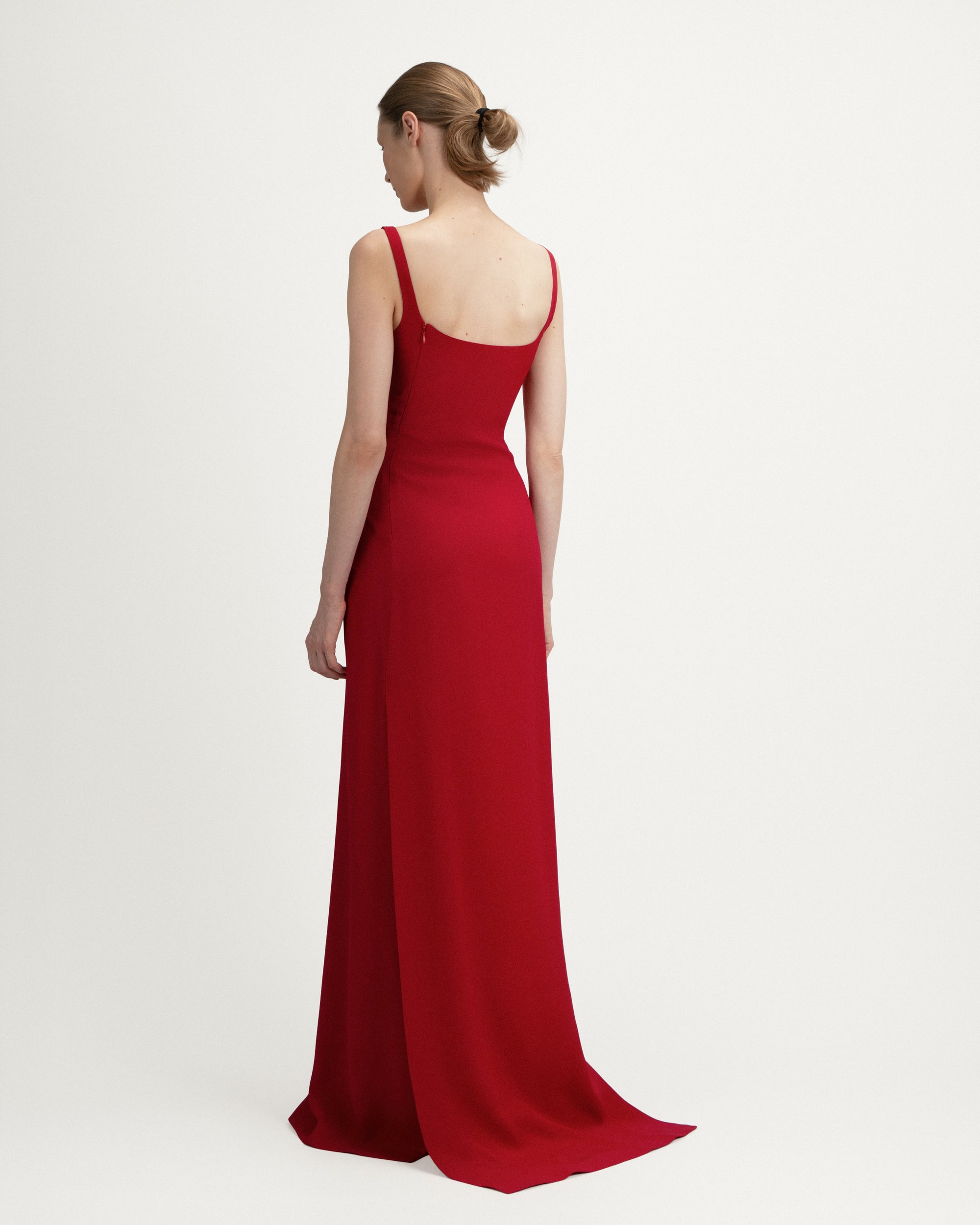 Wanda Dress in Red Crepe