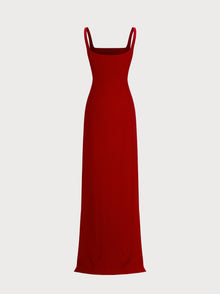 Wanda Dress in Red Crepe