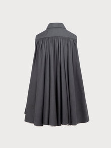 Gray dress with a collar on a white background